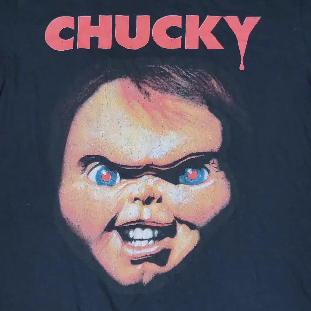 Chucky Black Unisex Tee Big Smile - Size Medium